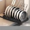 Pots and Pans Organizer Under Cabinet Sliding Pot Lid Holder and Pan Rack Kitchen Pull Out Dishes Storage