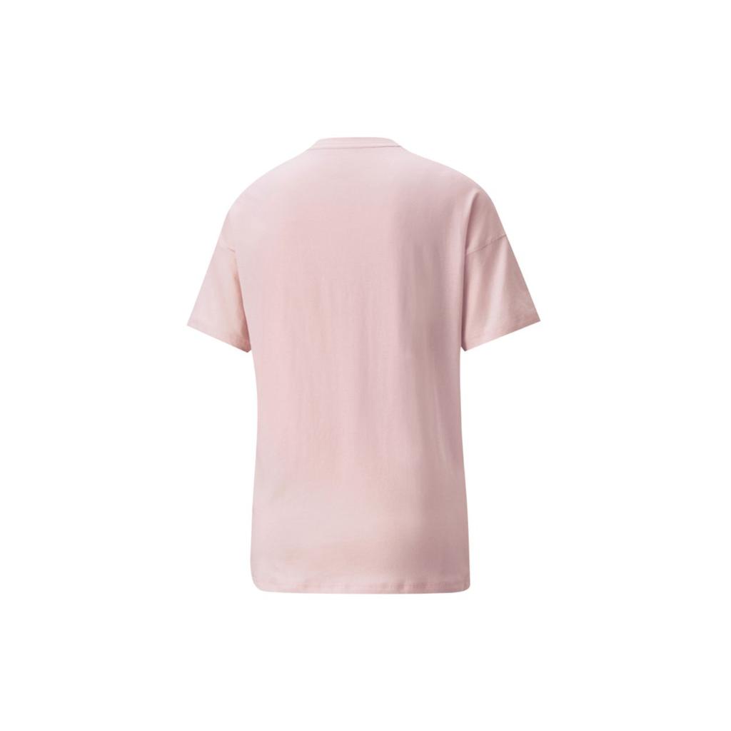Puma Logo Pattern Solid Color Sports Round Neck Short Sleeve T-Shirt Women Tops Pink 847690-36