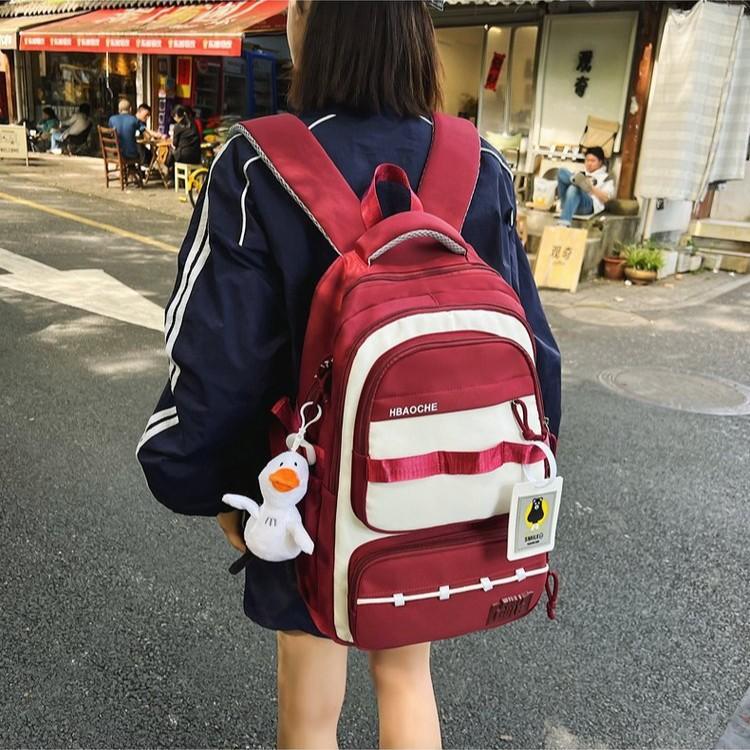 Schoolbag new Mori simple junior high school high school students high value ins large capacity lightweight burden reduction versatile dirt-resistant