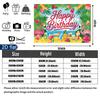 Happy Birthday Flowers Gifts Tropical Backdrop Banner, Multicolor Polyester for Party Decor & Photo Booth