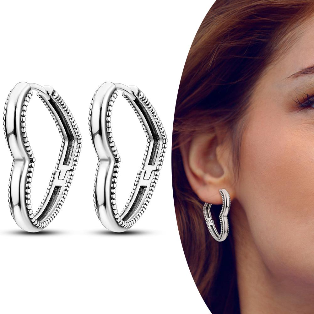 MULA Двойные серьги-кольца из стерлингового серебра 925 пробы с цирконием, цветком, звездой, U-образной формой, квадратным сердцем, паве, серьги-гвоздики в подарок для женщин, ювелирные изделия