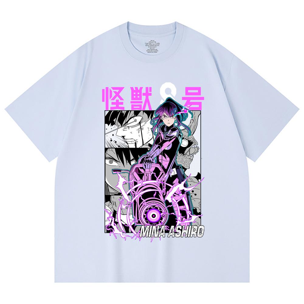 230 Gsm 100% Cotton Kaiju No 8 V15 Mina Print Unisex Heavy Cotton T Shirt