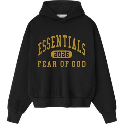 Fear of God Essentials Классическое флисовое худи Винтажный черный Мужские топы 192HO256861F