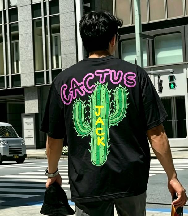 Унисекс Новый Горячий Летний Модный Новый Роскошный Хип-Хоп Футболки Cactus Jack Трэвис Унисекс Хип-Хоп Хлопковая Футболка Уличная Одежда Футболка Топ