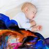 Colorful Painted Horse Flannel Throw Blanket Abstract Oil Painting Equine Art Print Soft Warm Animal Blanket