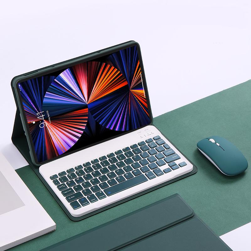 Совместимый красный чехол для планшета Xiaomi Redmi Pad SE 11 10,6" со съемной магнитной Bluetooth-клавиатурой (7 Pro) Кожаная обложка.