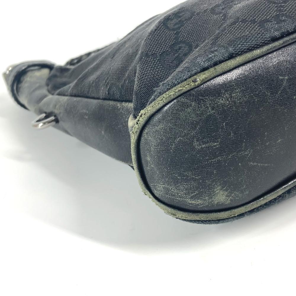 GUCCI 109106 GG logo Bag Crossbody Shoulder Bag GGCanvas/Leather Black