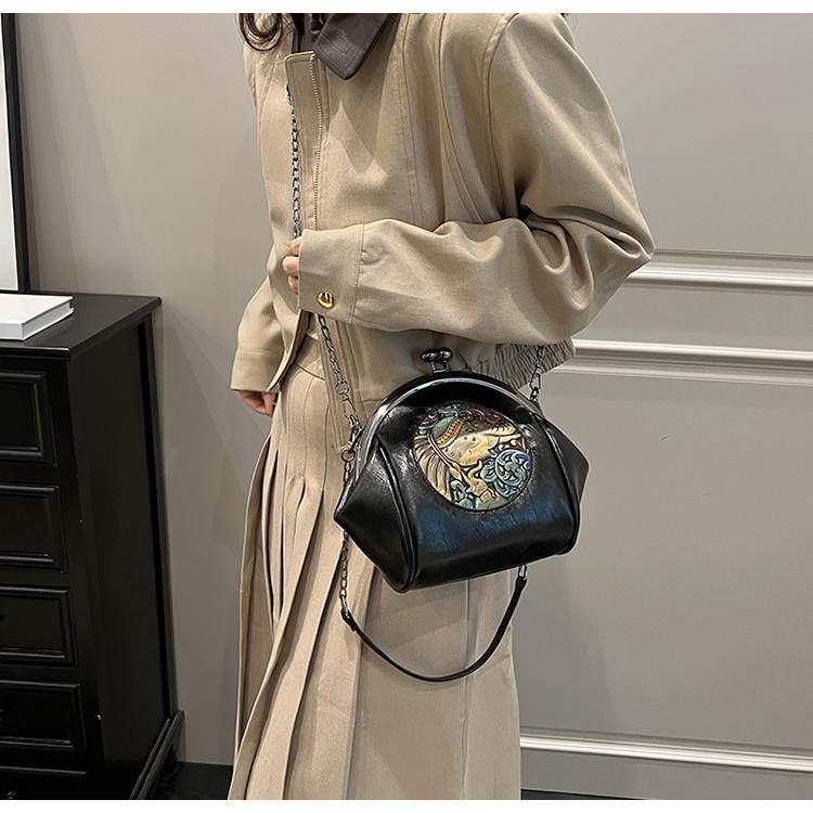 Ретро маленькая сумка-мессенджер на цепочке для женщин, сумки через плечо, модная сумка-сатчел, сумка-ракушка