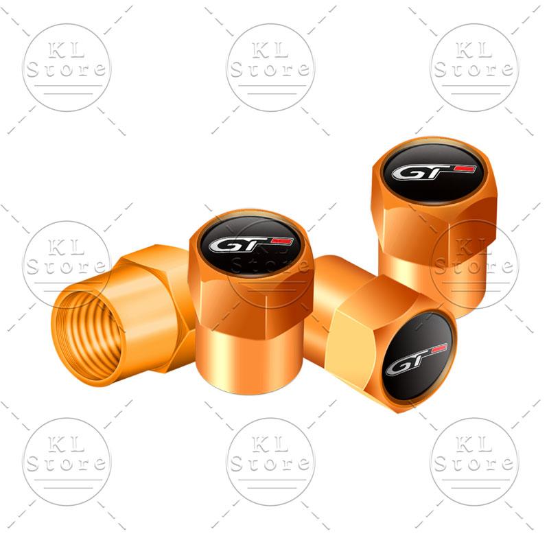 4Pcs/Set GT Emblem Car Wheel Tire Valve Caps Metal Stem Dust Proof Cover For Peugeot GT 308 508 3008 5008 2008