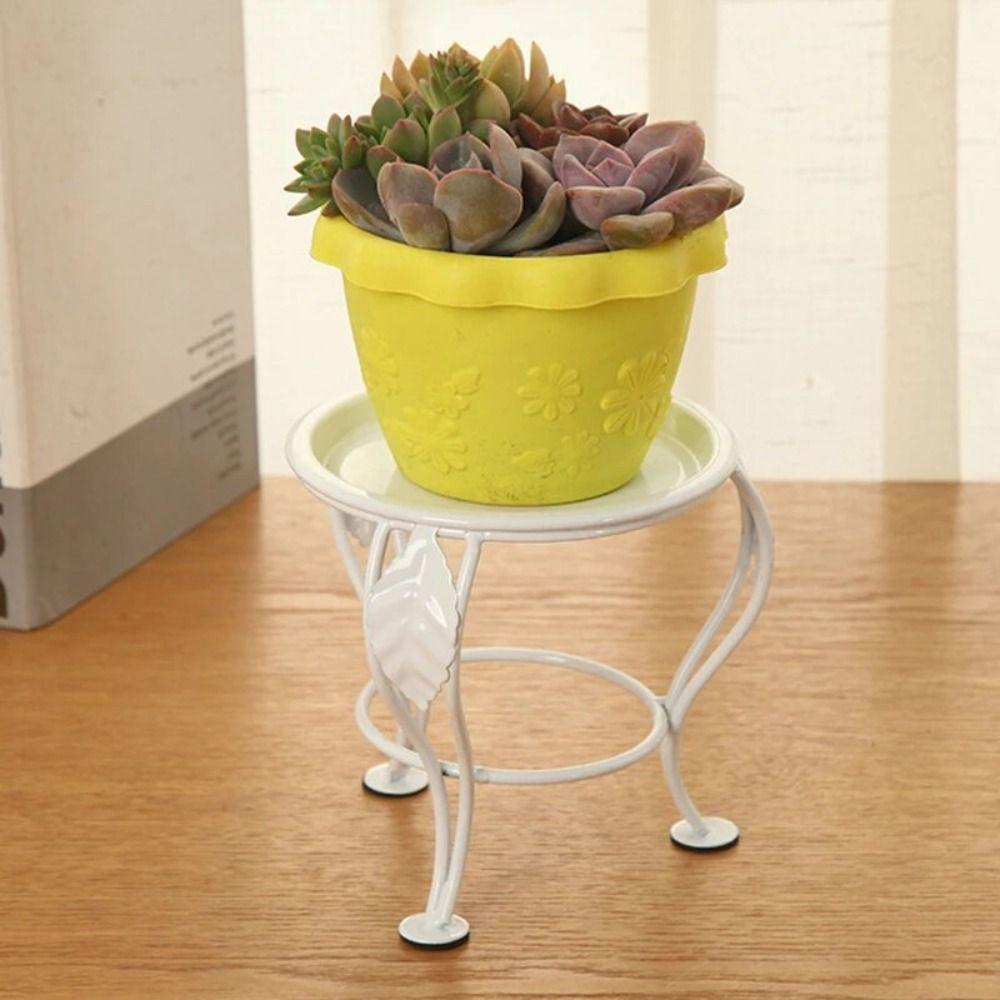 Черная трехногая подставка для растений Художественное железо Мини-подставка для цветочного горшка Простая железная полка для цветов Балкон