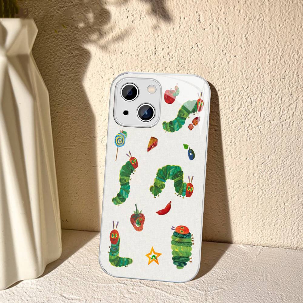 Очень голодная гусеница Для iPhone 14 13 12 Mini 11 Pro XS Max X XR 14 Plus Закаленное стекло