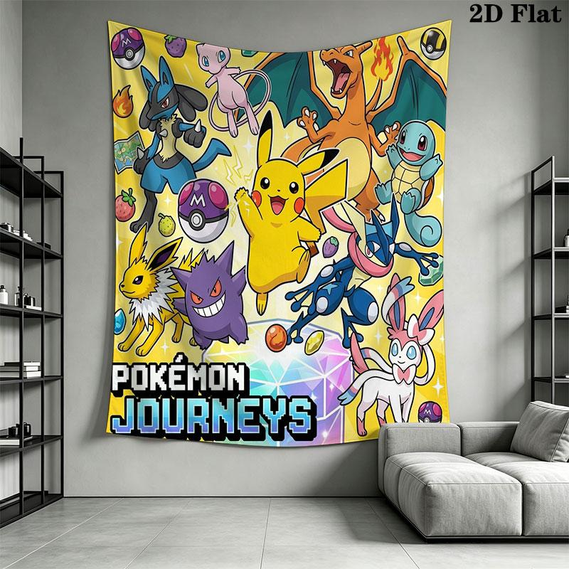 Pokémon Rare Hunt Wall Hanging Printed Fabric Blanket Decorative Tapestries for Bedroom Living Room Home Decor