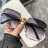 Square Sunglasses Woman Fashion Rimless Gradient Sun Glasses Brand Designer Sun Glasses for Women