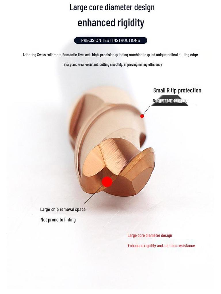 Tungsten Steel Ball Nose End Mill, 68° & 65° CNC Alloy, Extended Reach Cutter