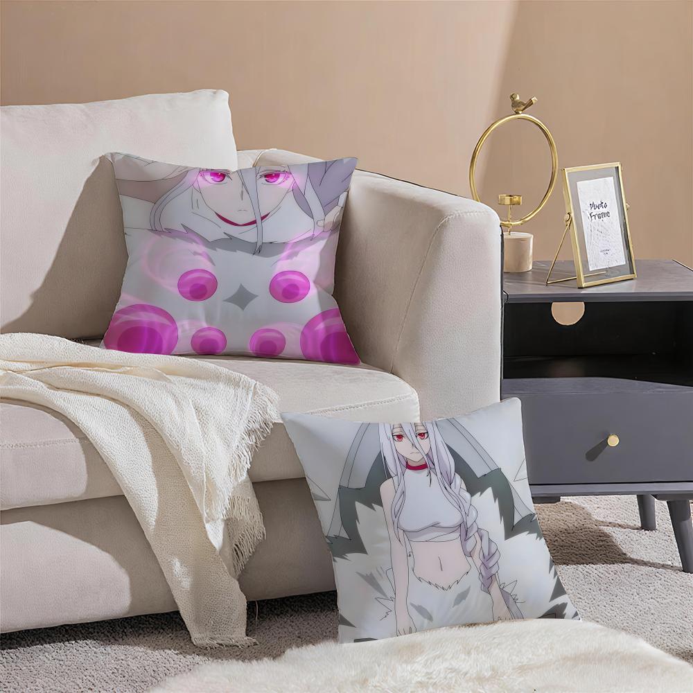 Anime SSo Im a Spider So What Cushion Cover Pillowcase Short Plush Invisible zipper Room Sofa Cushion Cover