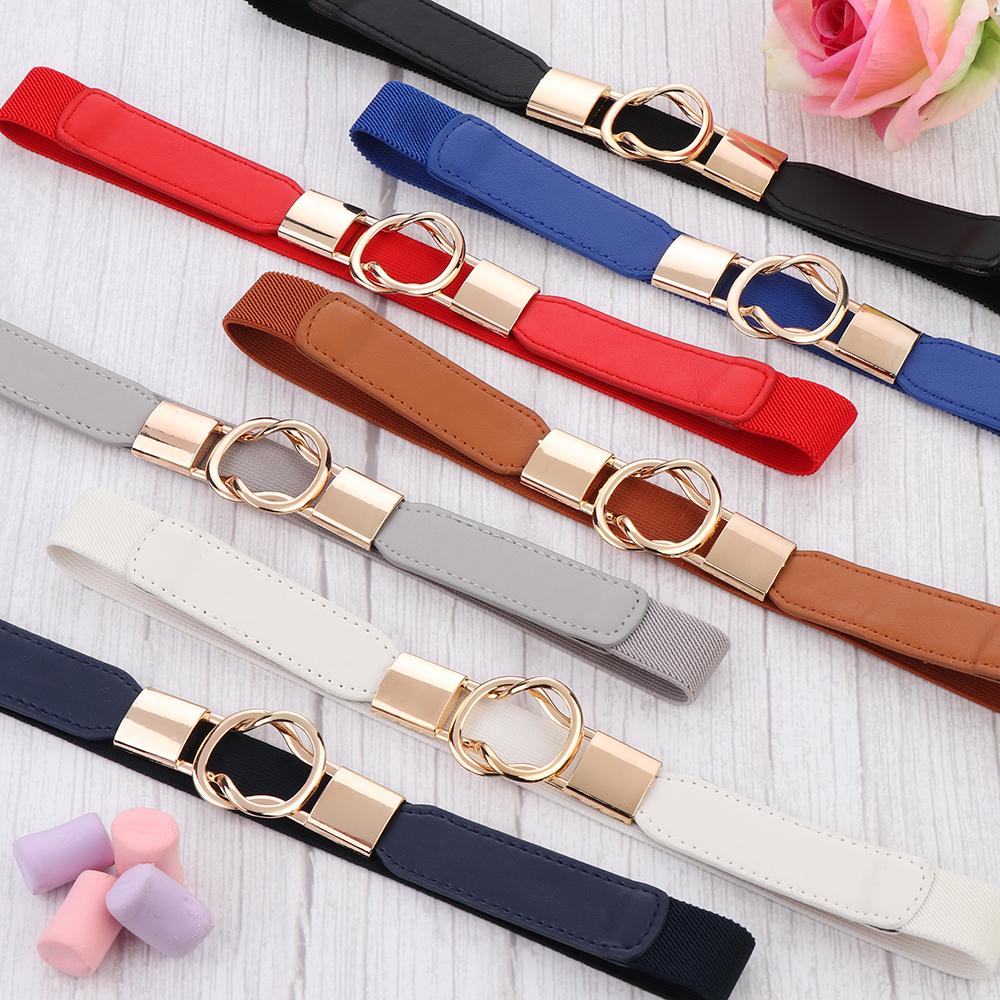 Accessories Dress Skirt Cummerbunds Elastic Waistband Thin Waist Belt Wrap Buckle Adjustable Belt