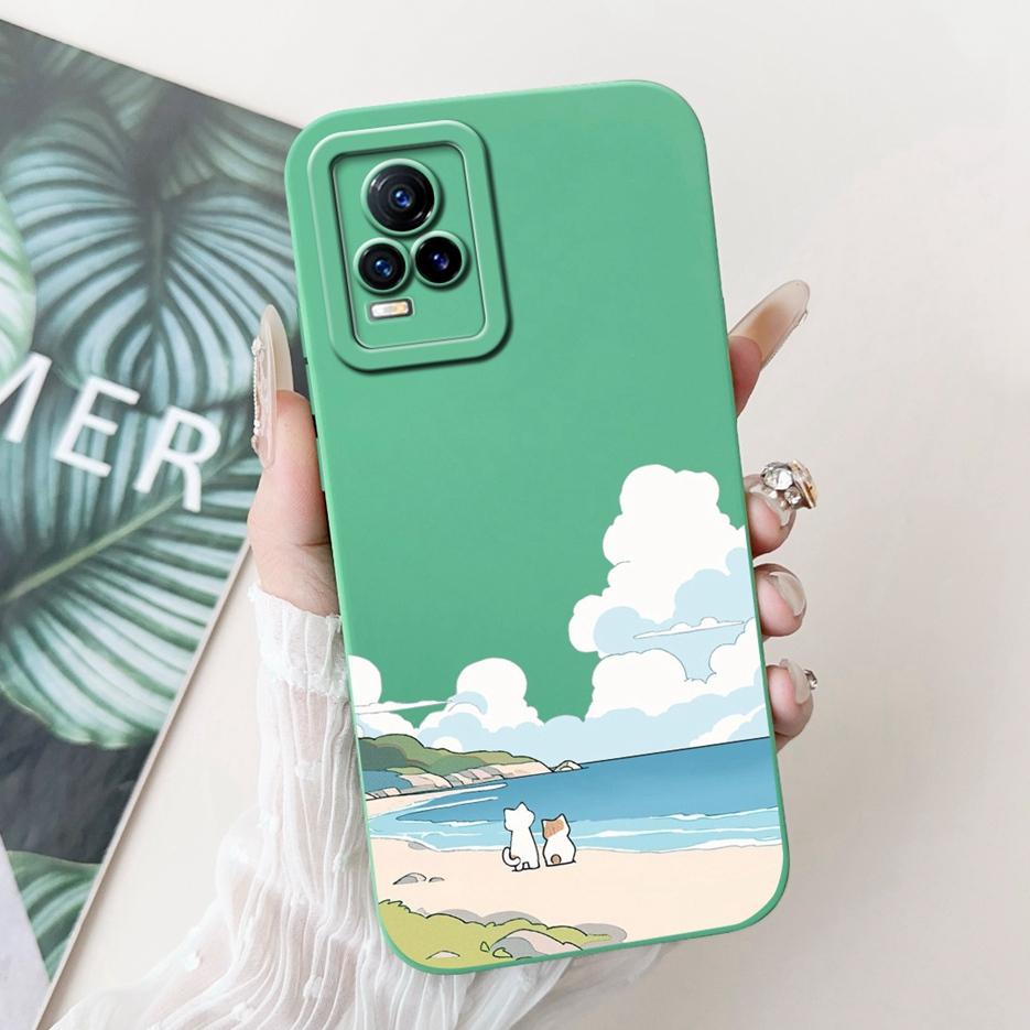 Для Vivo V21e 4G Чехол V2061 Новый Модный Конфетный Расписной Чехол Ударопрочный Чехол для Телефона Для Vivo V21 V 21 e VivoV21e Мягкий Fundas Coque