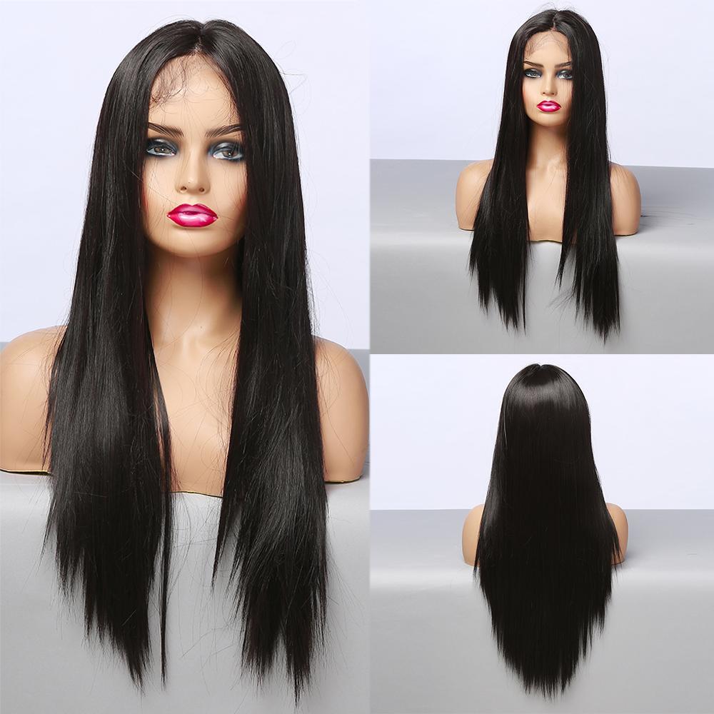 ALAN EATON Длинные синтетические прямые омбре пепельные платиновые блонд парики на шнуровке для женщин, косплей, вечерние волосы высокой плотности, термостойкие