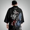 Кимоно-кардиган с принтом китайского аниме, мужской традиционный японский повседневный свободный тонкий комплект из пальто и брюк, азиатская одежда Harajuku
