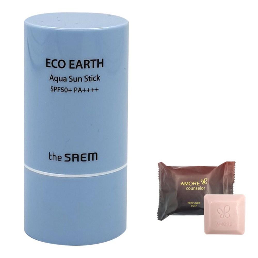 The Saem В комплект входит солнцезащитный карандаш Eco Earth Aqua Sun Stick + 1 мыло Hera Beauty Soap, 1 шт., 22 г