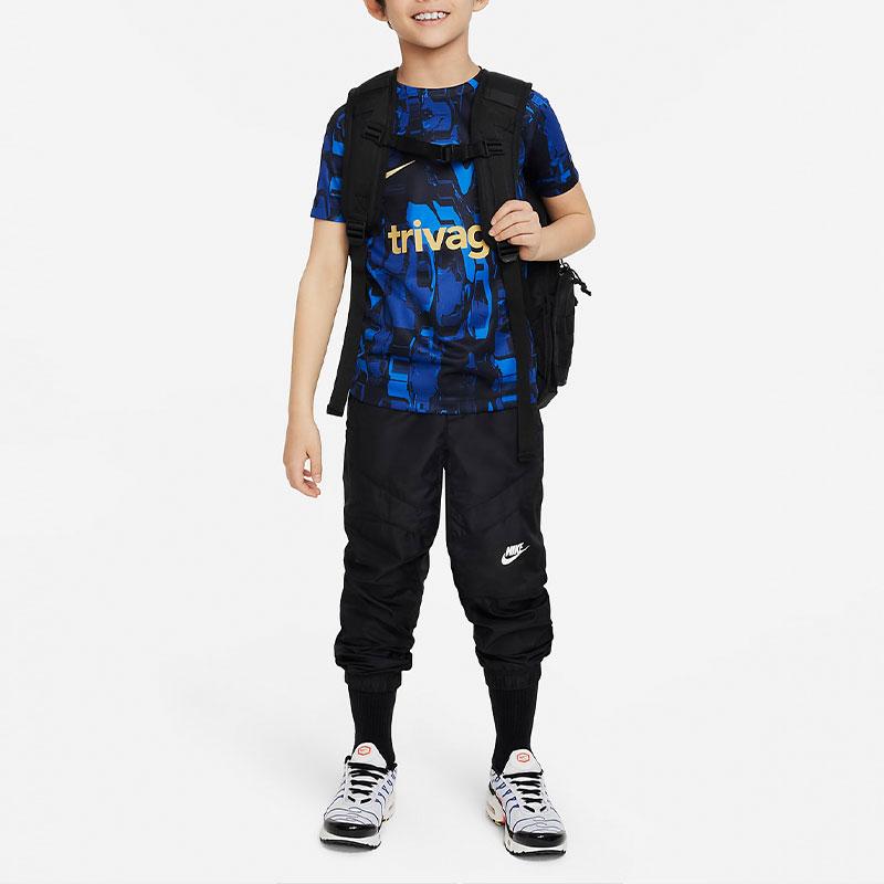 Nike Футболка с коротким рукавом для тренировок Dri-FIT Chelsea Academy Pro с принтом по всей поверхности, быстросохнущая, детская, топы, асфальтово-синяя, DX3627-427