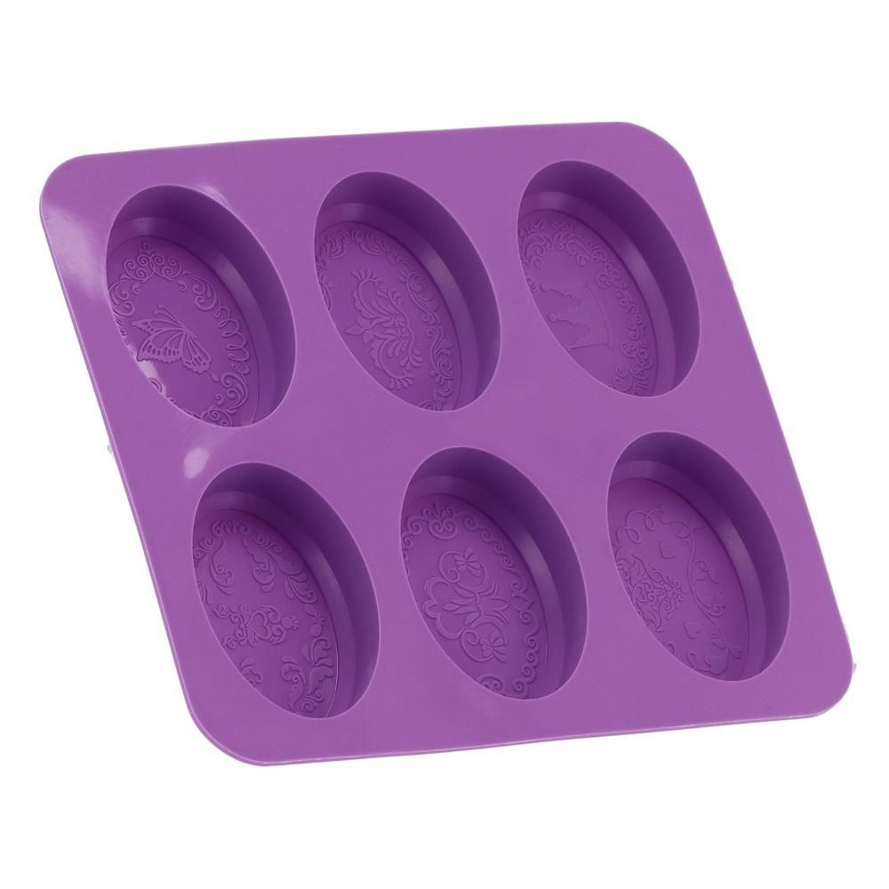 6-Cavity Design Soap Molding Case Flexible Silicone Cake Mold Set Silicone Soap Mold Handmade Soap