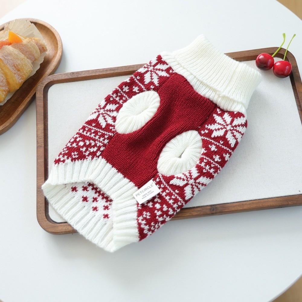 Pet Outfits Winter Dog Clothes Xmas style Dog Turtleneck Cute Knit Puppy Pullovers Pet