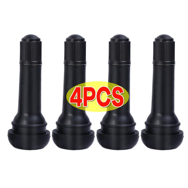 TR414 Tubeless Car Wheel Tire Valve Stems with Dust Caps Black Rubber Caps Tyre Rubber Valves with 20/4 Sets Stems Accessories