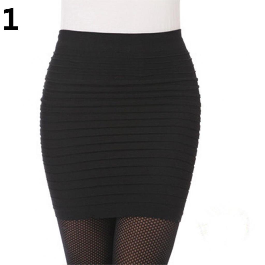 Ladies Sexy Stretch Tight Short Fitted Skirt