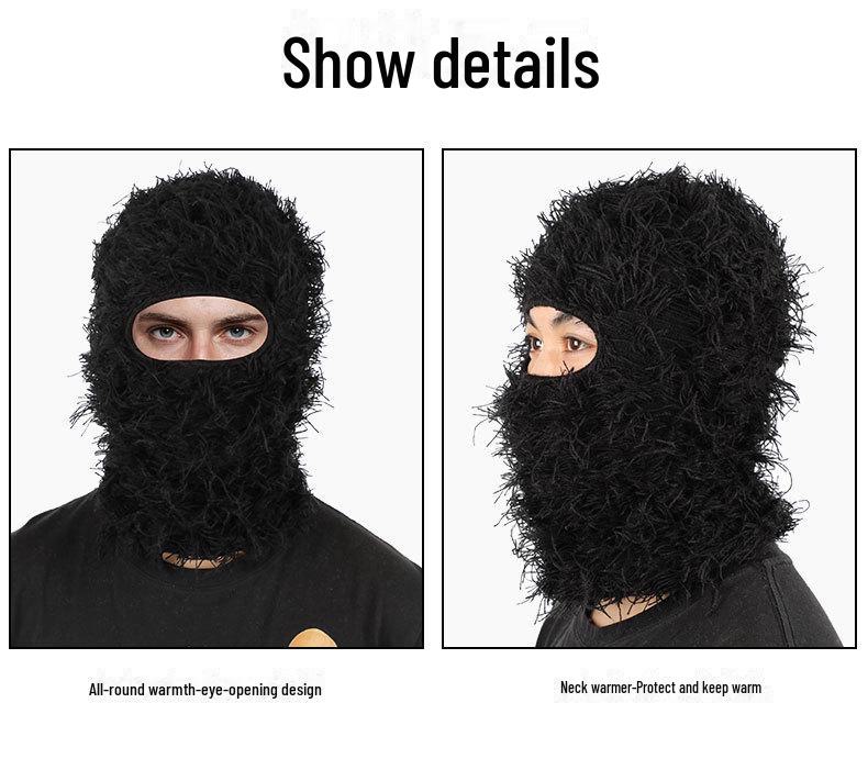 Ruidong Camouflage Woolen Ski Mask Balaclava - Warm Knitted Outdoor Sports Headgear