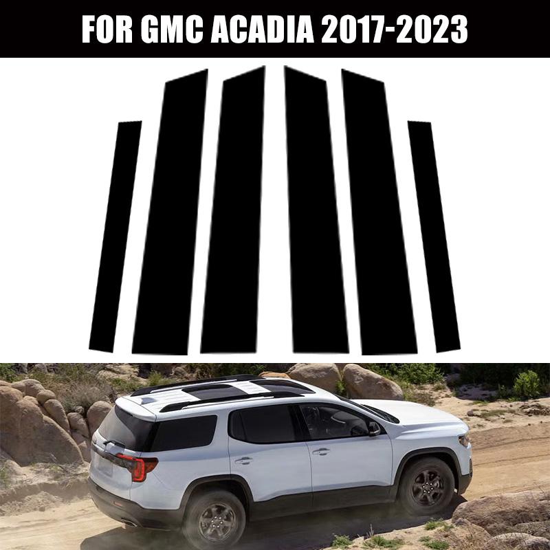 6 шт. автомобильные окна, двери, колонны, BC, отделка стойки, глянцевые черные наклейки для ПК, аксессуары, подходят для GMC Acadia 2017-2023