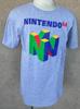 Ретро-футболка Nintendo 64 2018 Серая с коротким рукавом Круглый вырез Мужская XL * Новая с бирками Унисекс