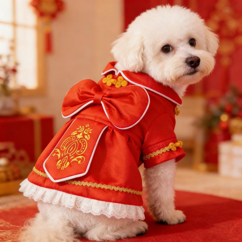 Одежда для кошек и собак. Праздничная одежда для питомцев на Китайский Новый год. Юбки. ЧАС