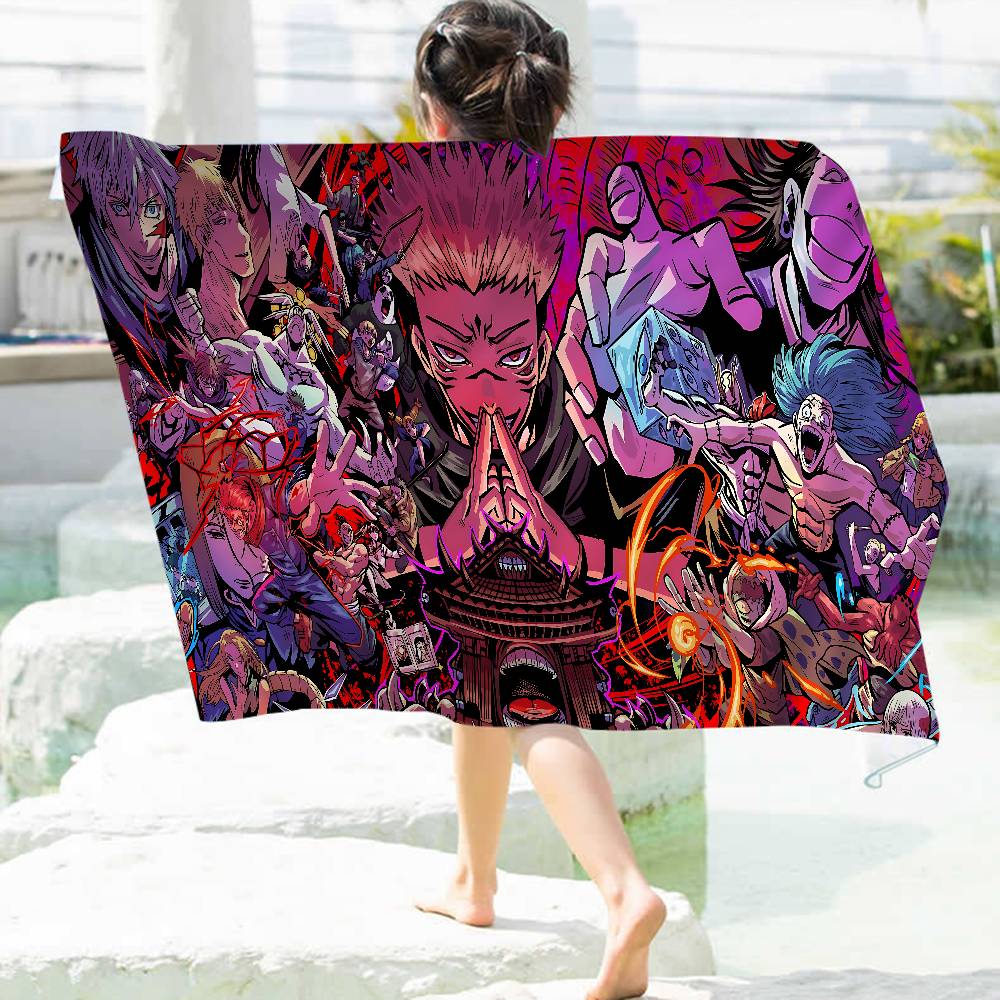 Anime J-Jujutsu K-Kaisen Big Microfiber Beach Towels Quick Dry Towel Sand Beach Towels Pool Towel For Travel Swim Pool Yoga