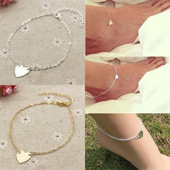 Женщины Любовь Сердце Лодыжки Браслет Браслет Пляжные Сандалии Ноги Ювелирные Изделия