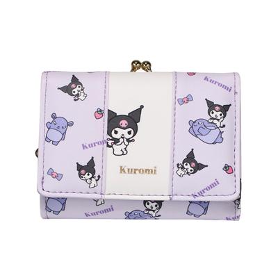 Кошелек с Sanrio Kuromi [Aldi] тройного сложения с застежкой, Персонажи, SR36-2, Женский,