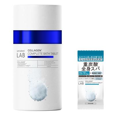 Unlabel LAB CO Таблетки для ванны, Расслабляющая добавка для ванны с бикарбонатом*1, Увлажняющие [Косметические ингредиенты], Коллаген*2, Ниацинамид*3, 6 таблеток