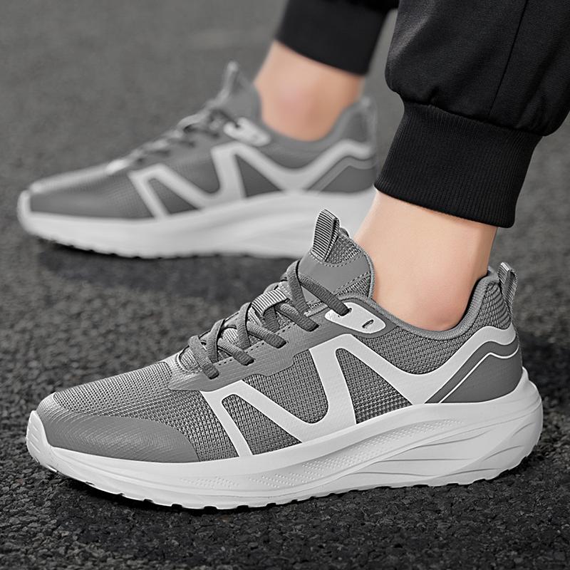 Men’s Sports Shoes Running Sneakers Students Over Sized Jogging Shoes Lightweight Khaki Walking Shoes