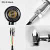 Evermotor Chrome CNC 12V 2pcs Mini Bike LED Turn Signal Lights IP67 Waterproof Amber White E-Certification &