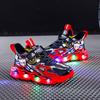 2024 Luminous Boys Luminous Shoes Sneakers with Lights Shoes Children's Cartoon Led Light Shoes Tide