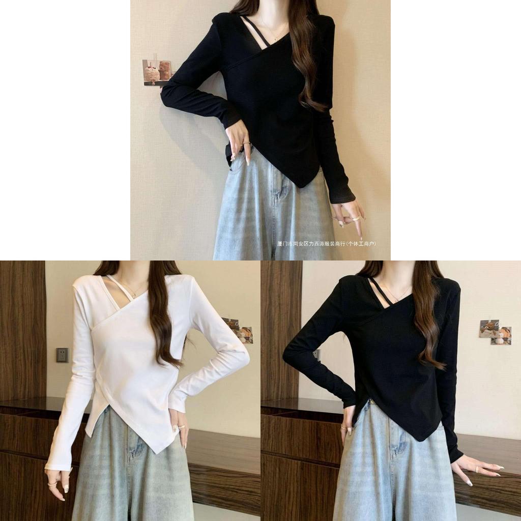 Oversized V Neck T Shirt For Women With Embroidery And Asymmetrical Design For Casual Wear