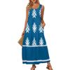 Женское летнее модное платье без рукавов с круглым вырезом для пляжа, винтажные платья с принтом