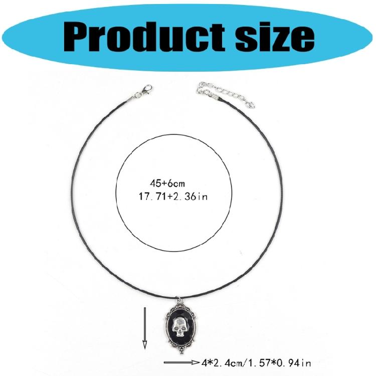 Skull Pendant Jewelry Zinc Alloy Necklace Stylish Design Adjustable Neckchain For Halloween Event Casual Outfit