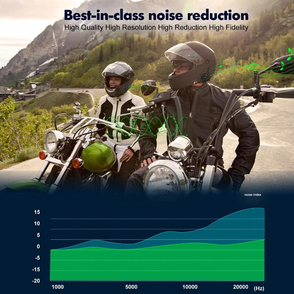 Мотоциклетный Bluetooth-интерком V6 Plus, система группового чата на 6 мотоциклистов, 1500 м, с шумоподавлением, водонепроницаемая гарнитура для шлема