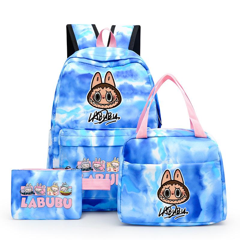 3Pcs/set Printed Backpack with Lunch Bag Pencil Case Student Teenager Boy Girl Bagpack Women's Backpack Set Travel Bag