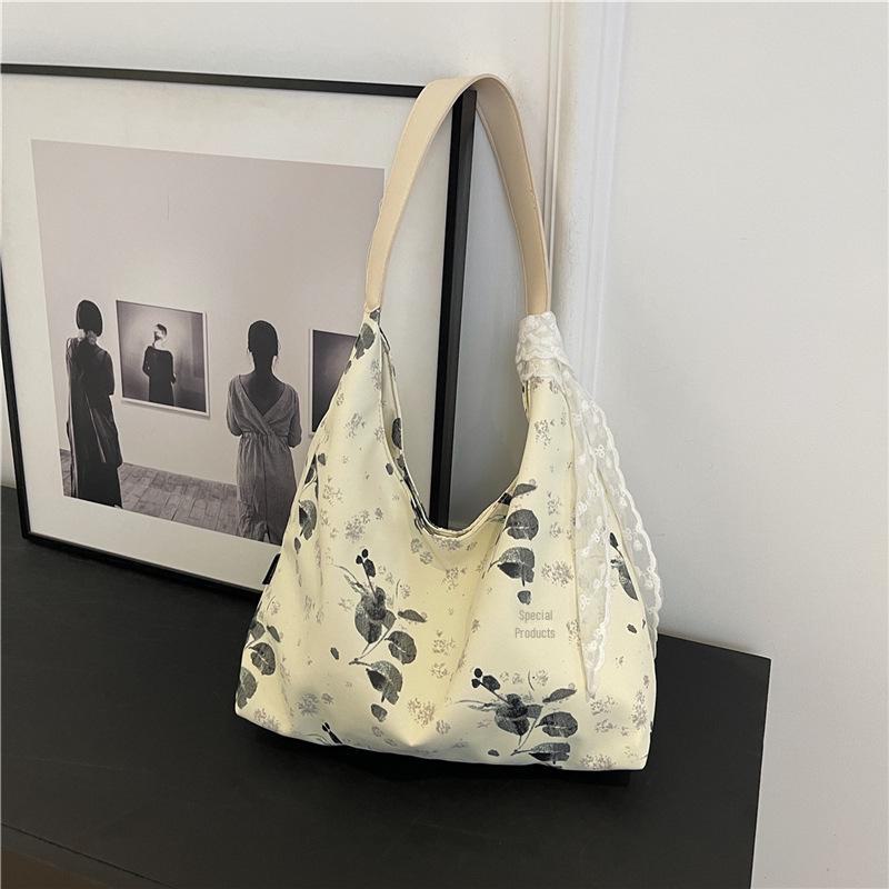 Женская большая холщовая сумка с цветочным принтом - летняя сумка для колледжа и поездок на работу