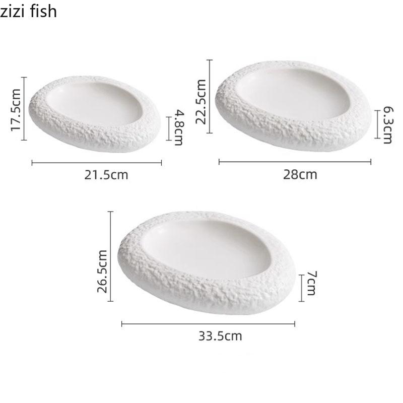 Керамическая тарелка для ужина с неровной текстурой камня, двухслойная изоляционная тарелка для ресторана, десертная тарелка для пасты, специальная столовая посуда