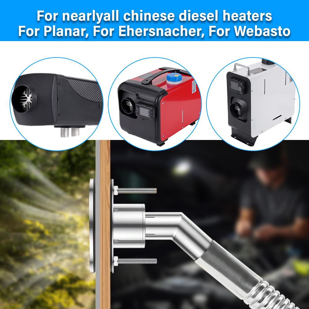 Выхлопная труба для парковочных обогревателей с монтажными принадлежностями, подходит для дизельных обогревателей 12 В, 24 В, 220 В мощностью 2 кВт, 5 кВт, 8 кВт
