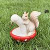 Squirrel Mushroom Statue Resin Squirrel Picking Mushroom Ornament Garden Squirrel Sculpture