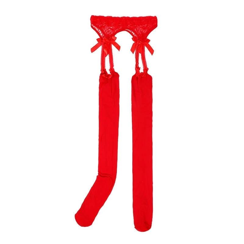 Женские сексуальные кружевные прозрачные подвязки с масляными глянцевыми чулками до бедра, милые свадебные подвязки с бантом, тонкие нейлоновые колготки